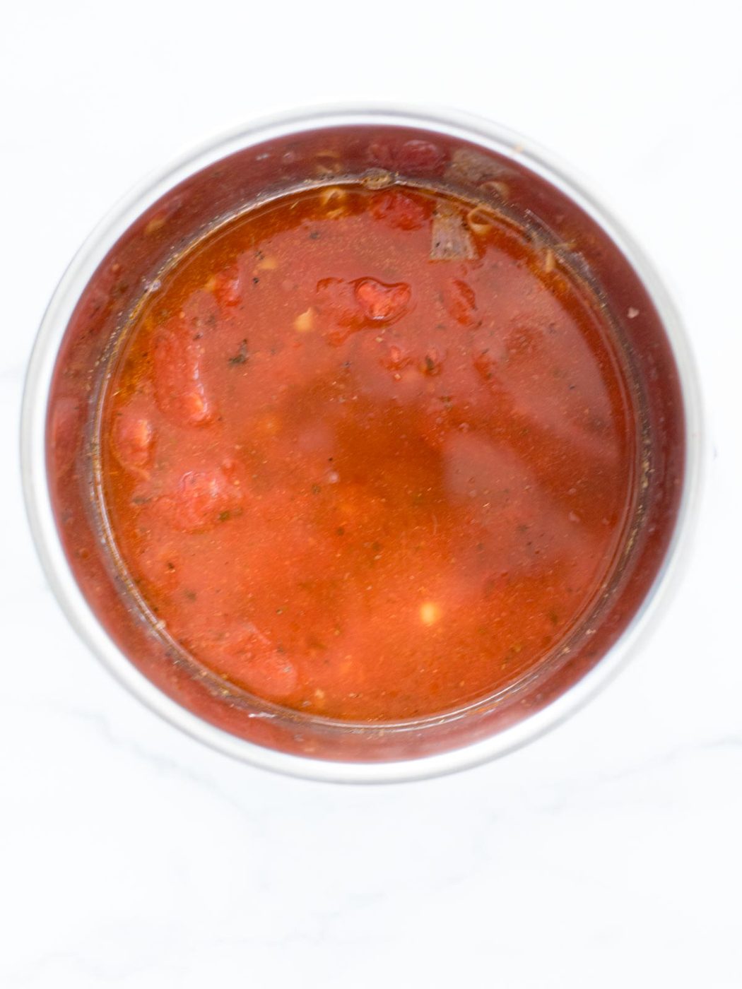 water and broth poured into the instant pot
