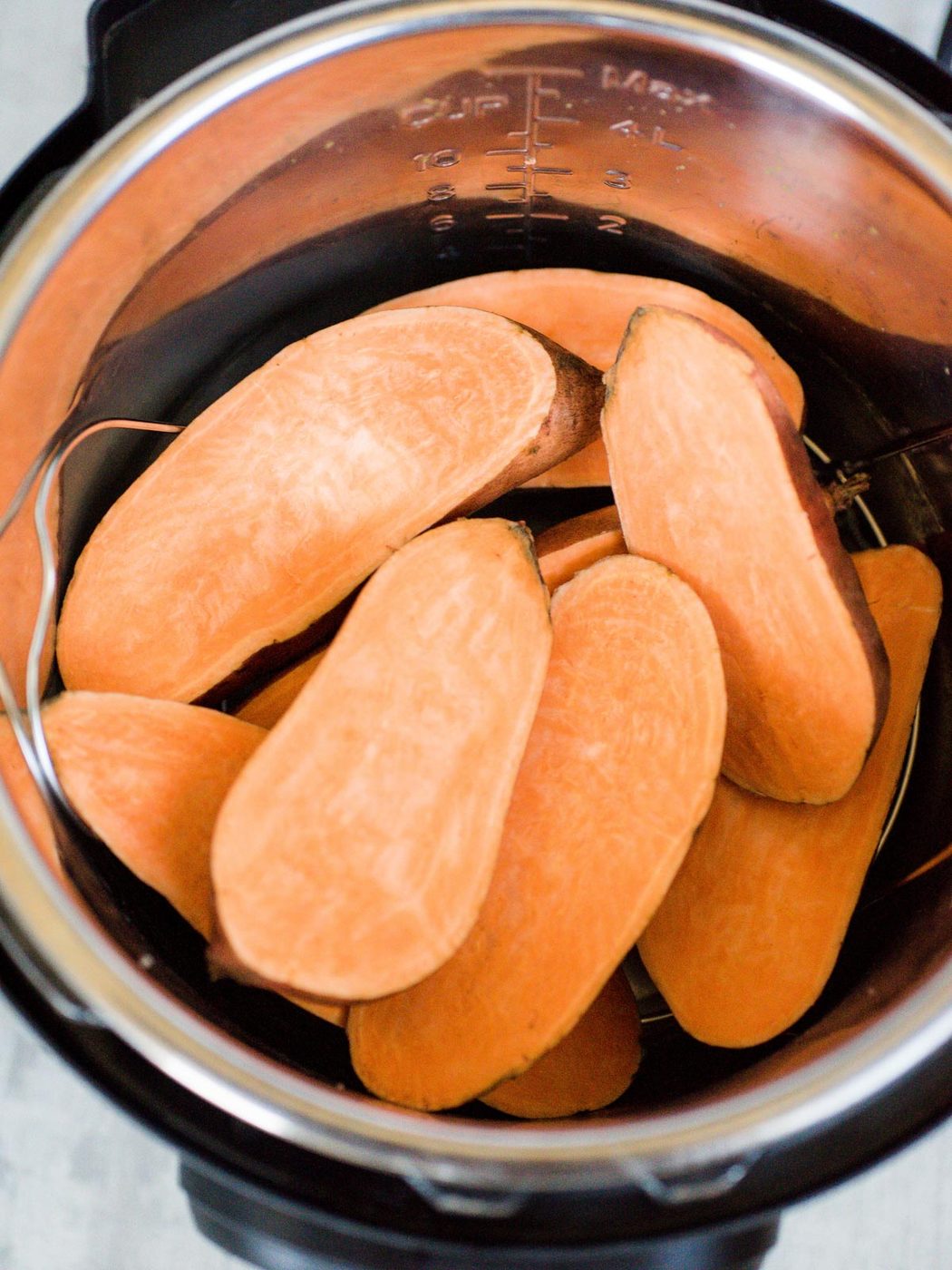 sweet potatoes inside an instant pot