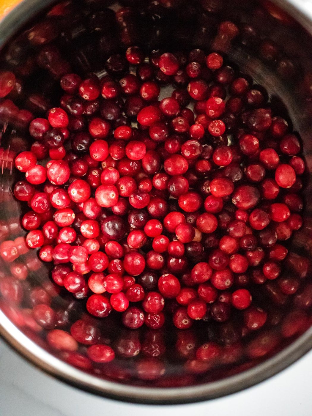 instant pot sleeve filled with cranberries