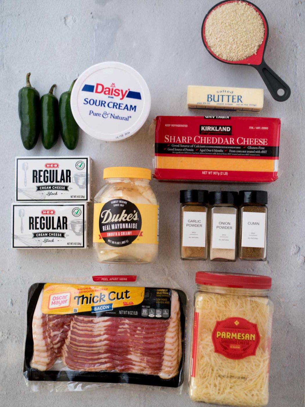 ingredients to make jalapeno popper dip