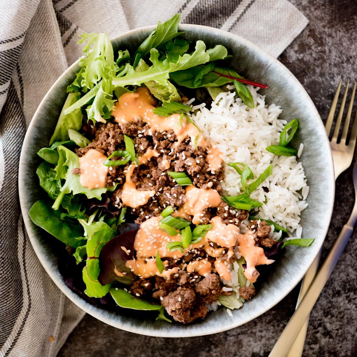Korean Ground Beef Bulgogi and Rice