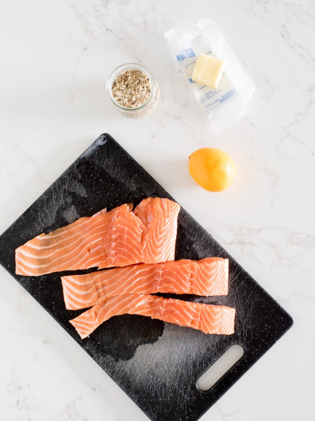ingredients for lemon butter salmon