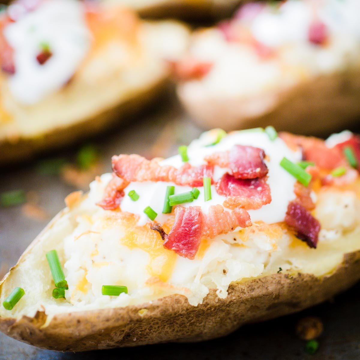 Loaded Twice Baked Potatoes at home