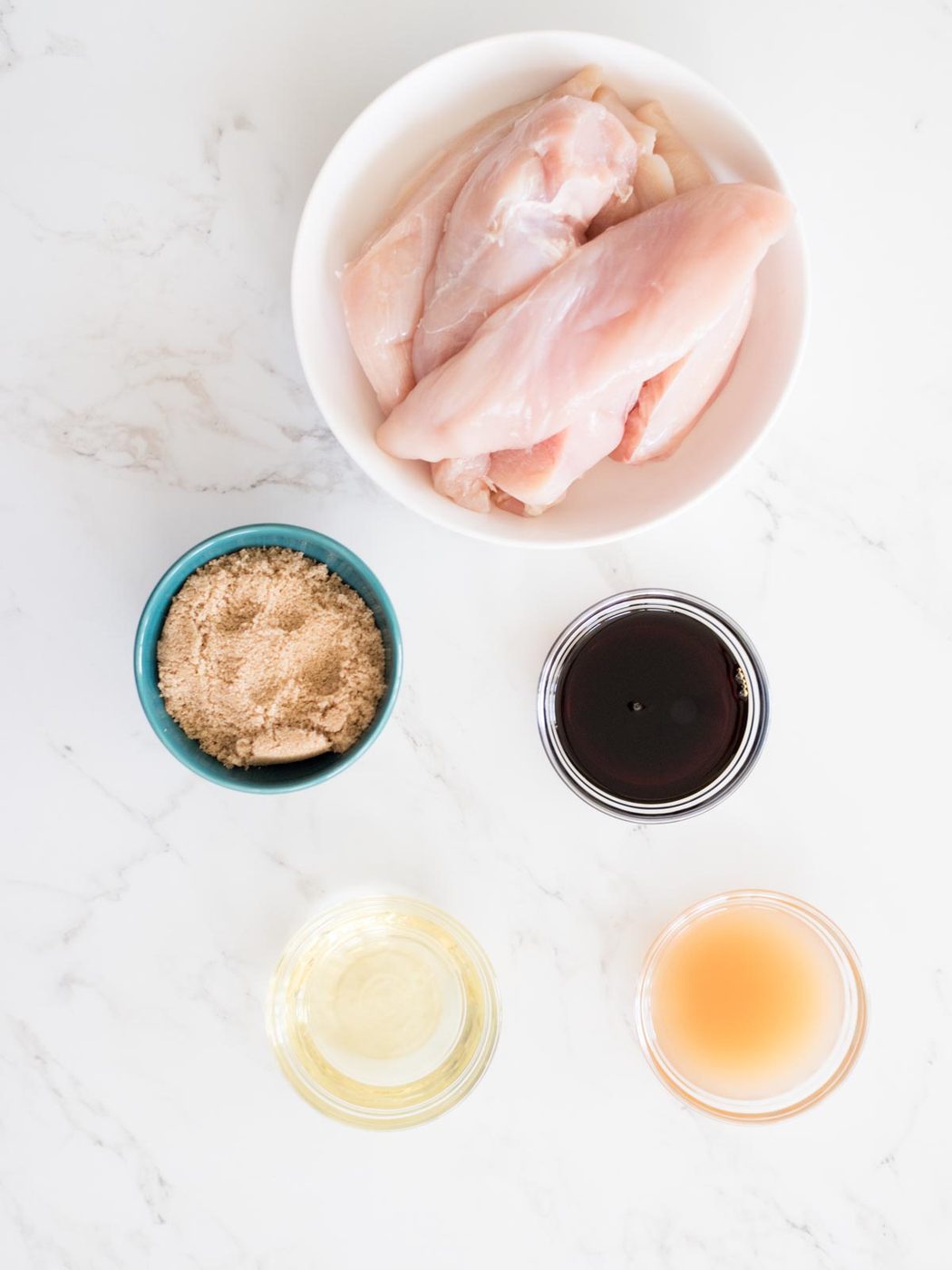 ingredients for marinated grilled chicken