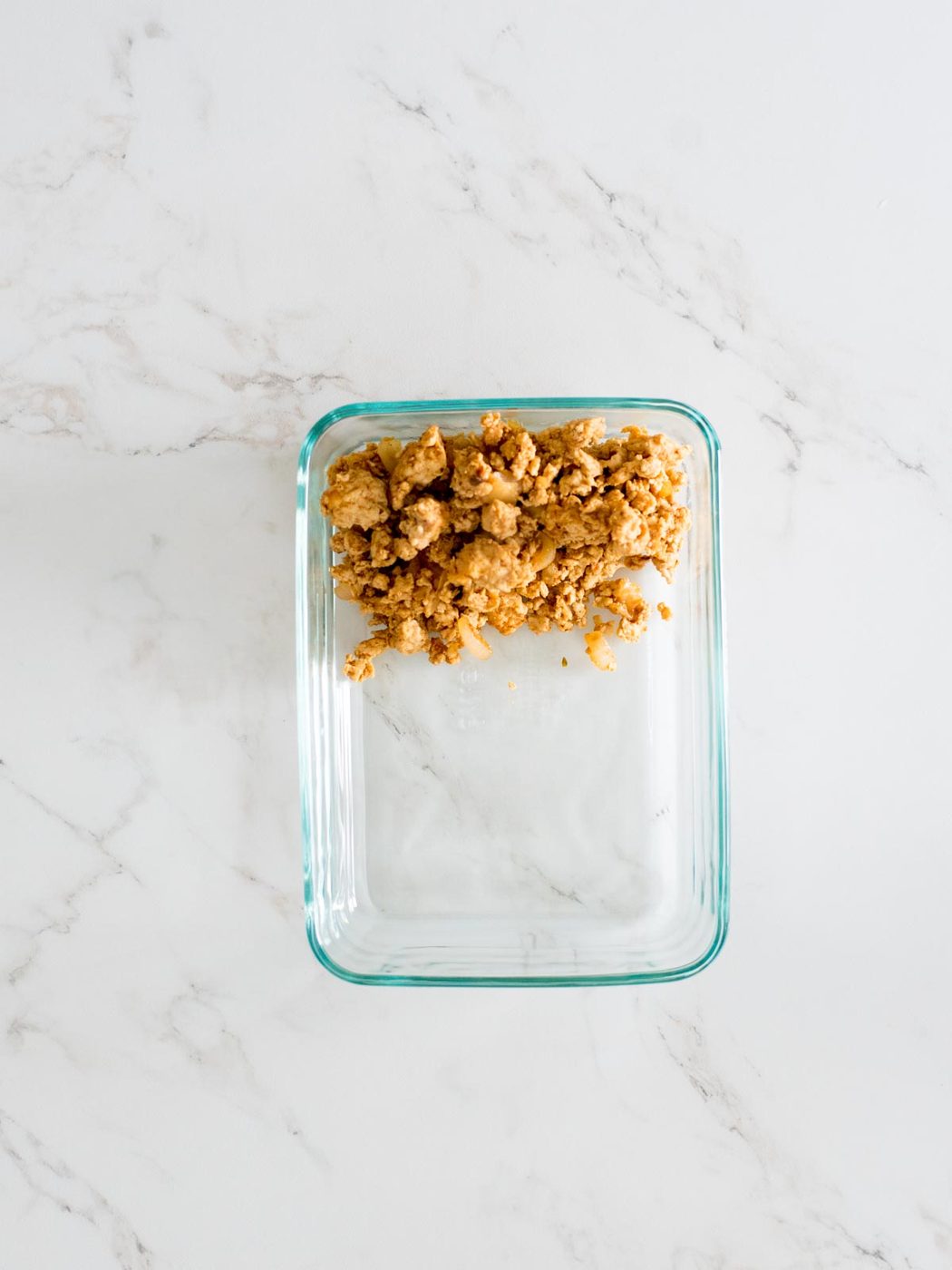 turkey in a glass container