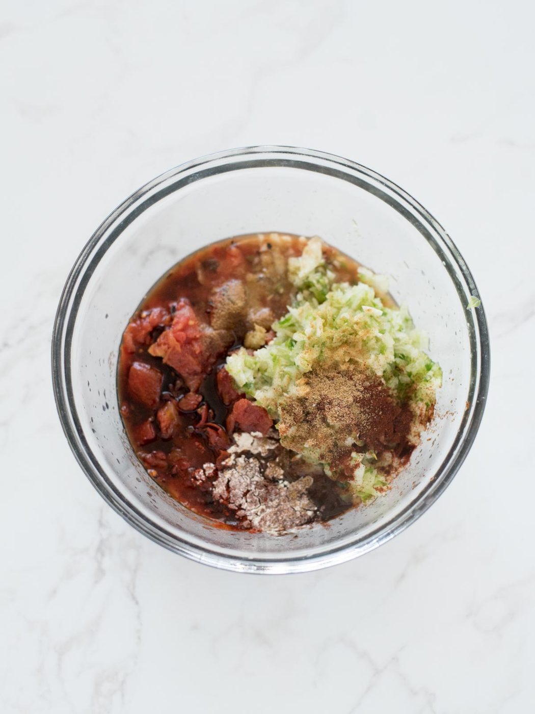 all sauce ingredients in mixing bowl before combined