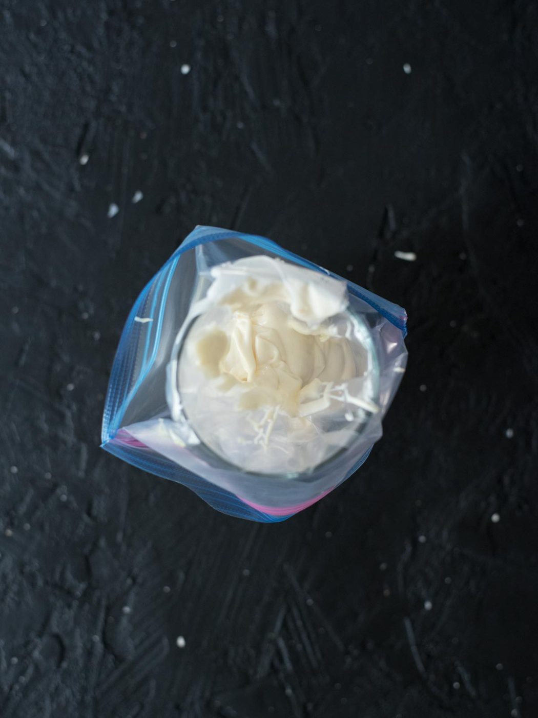 almond bark in a ziploc bag