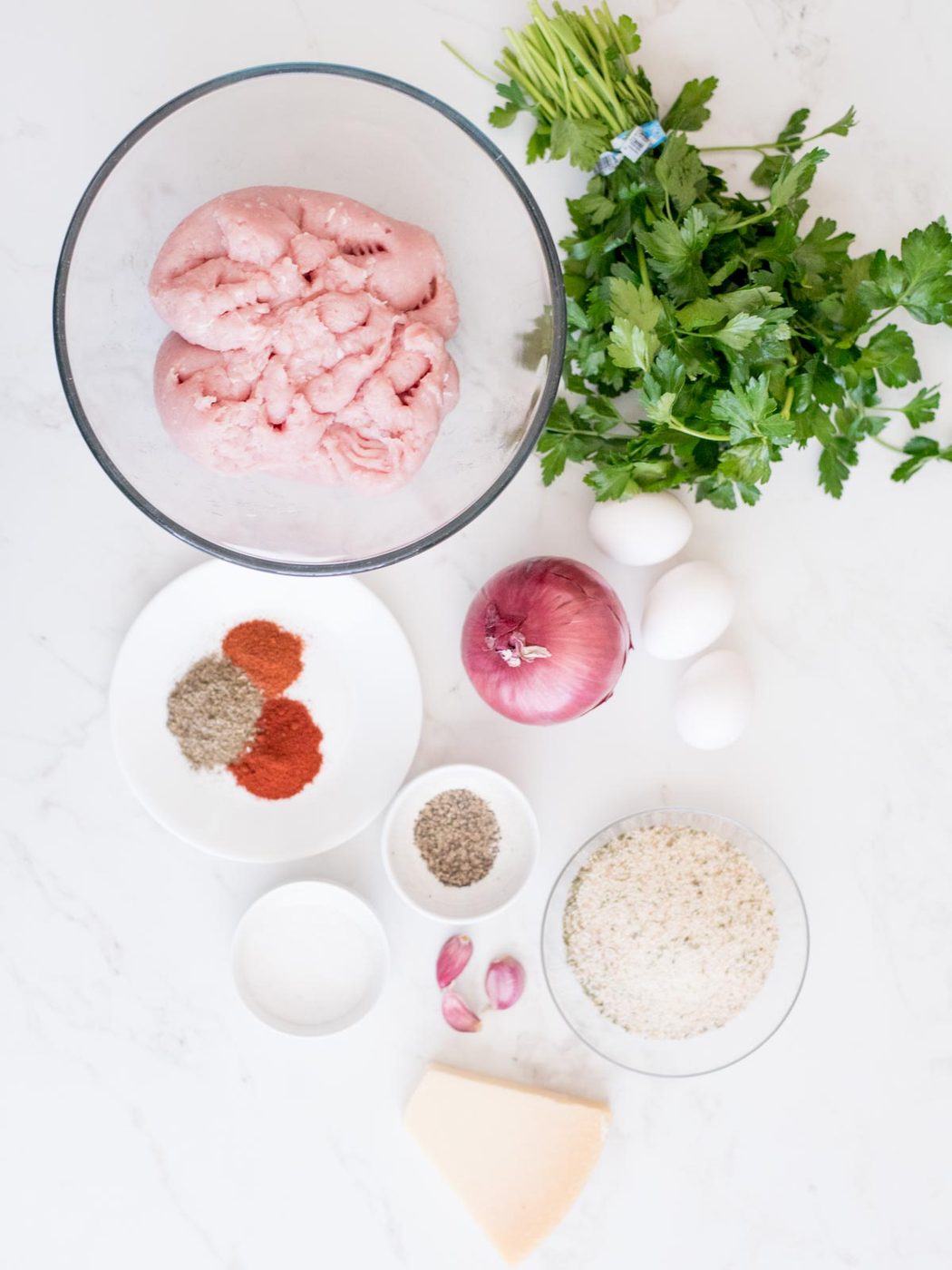 ingredients to make straightforward turkey meatball recipe