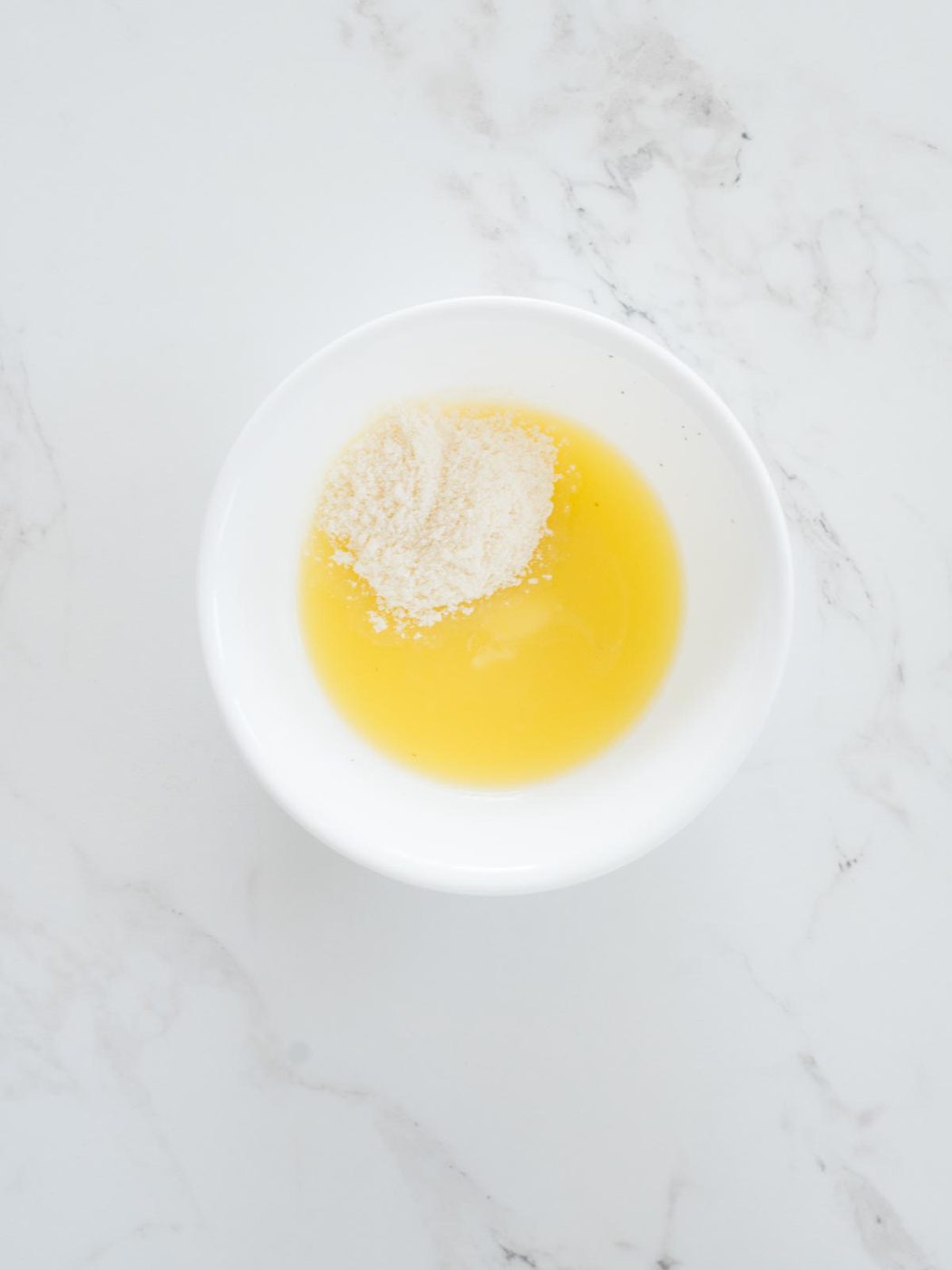 parmesan added to melted butter