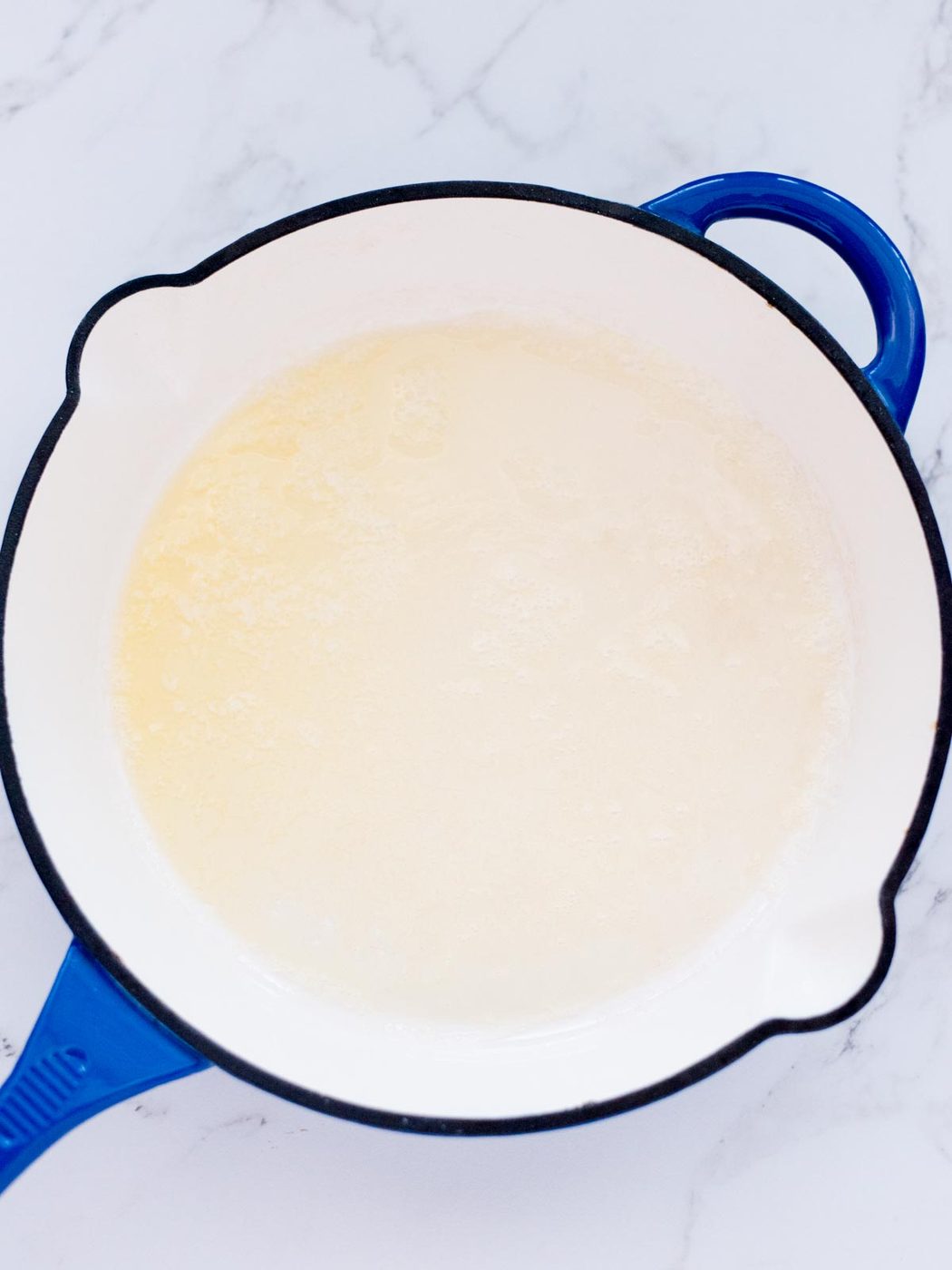 melted butter in the skillet