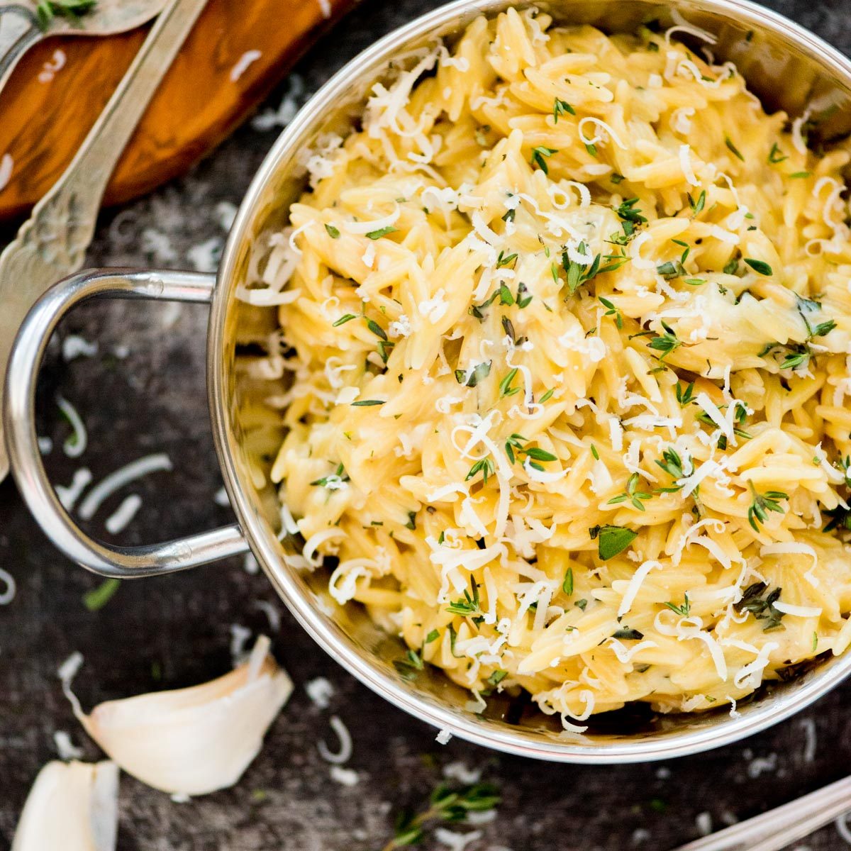 Parmesan Orzo, creamy