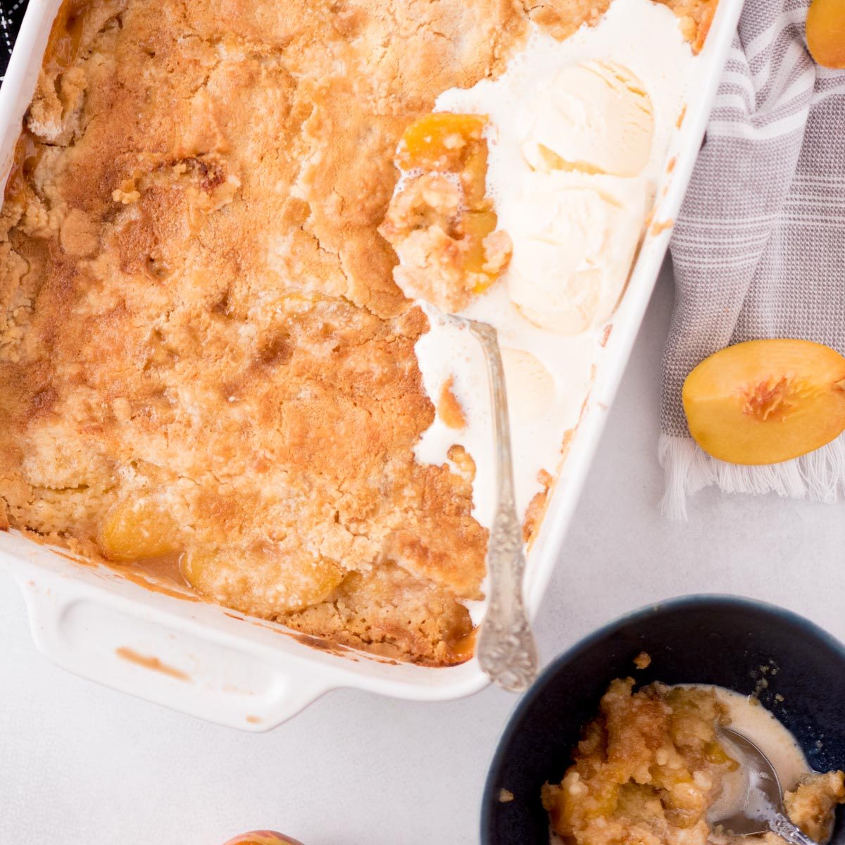 Straightforward Peach Cobbler and Cake Mix