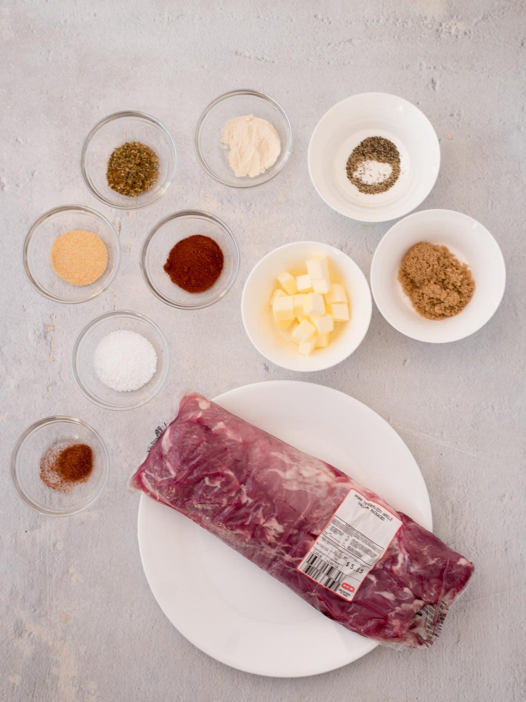 all ingredients needed to make this pork tenderloin recipe