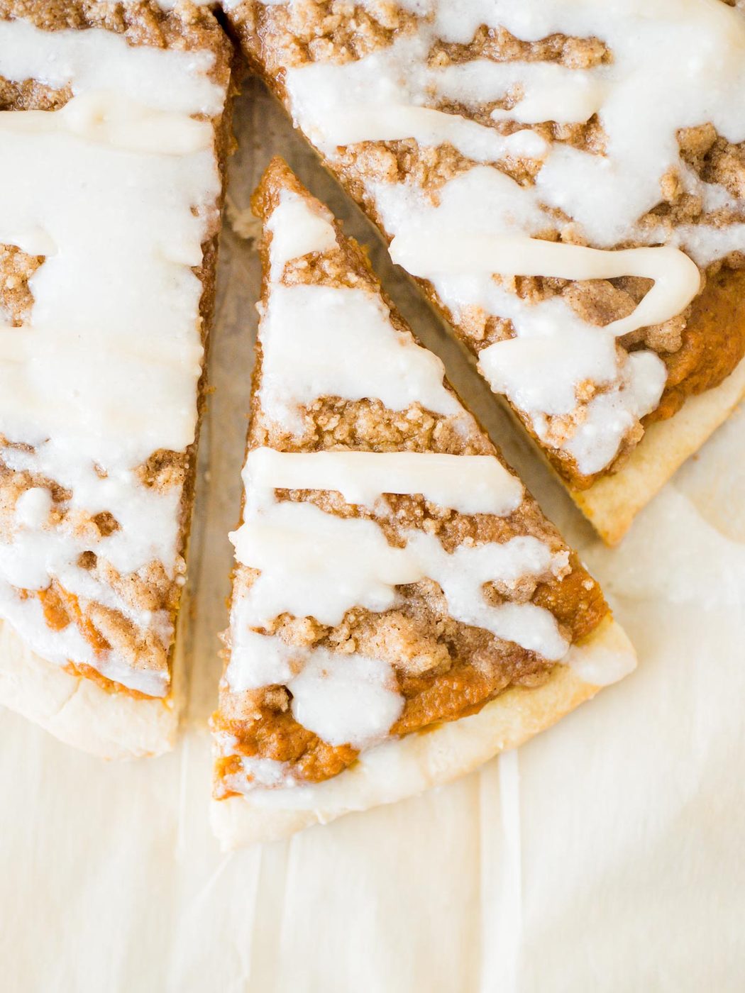 slice of pumpkin dessert pizza