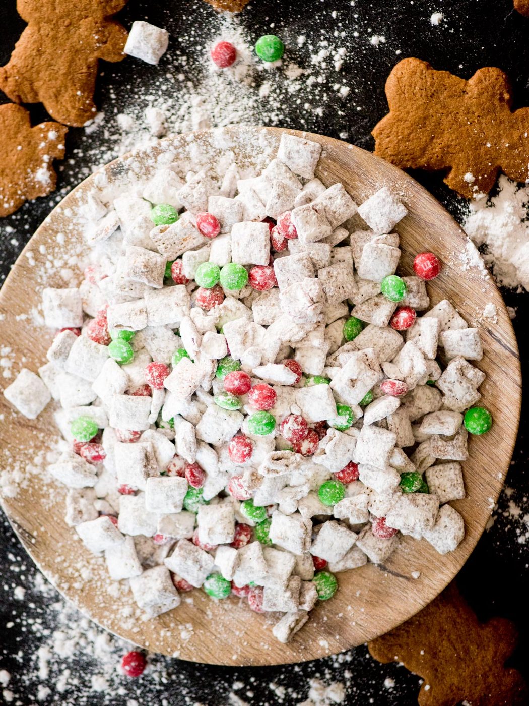 muddy buddies recipe on a plate
