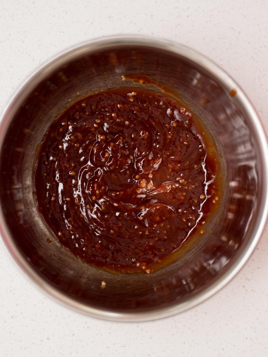 From-scratch barbecue sauce in a mixing bowl