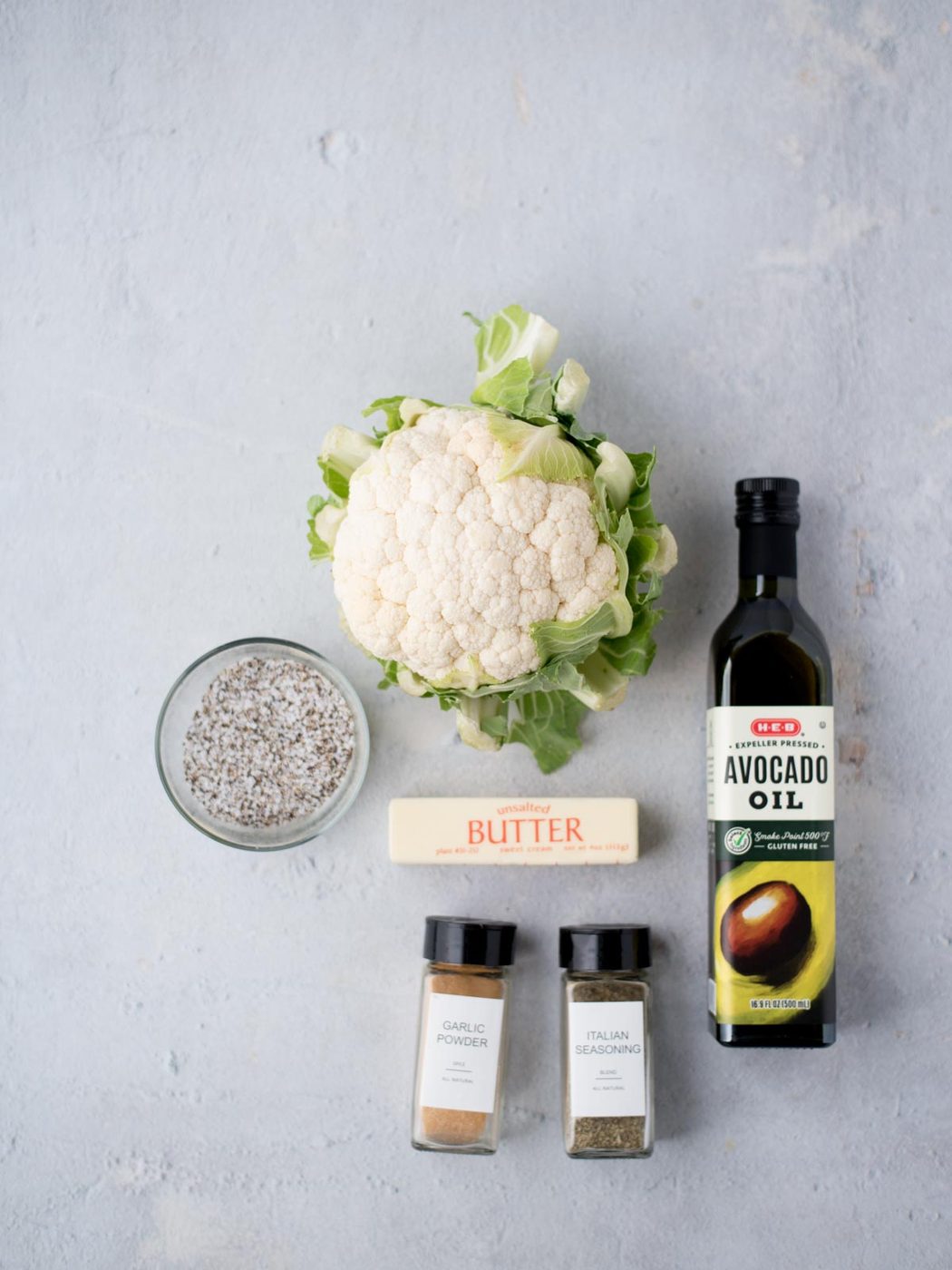 ingredients to make roasted cauliflower