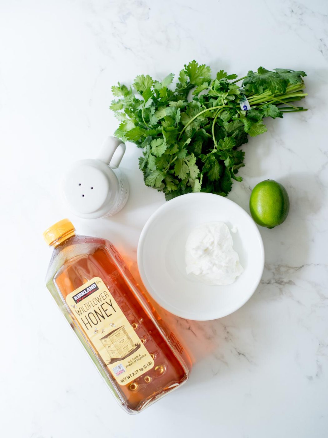 ingredients for creamy cilantro lime sauce