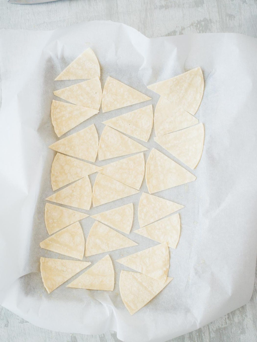 tortillas on baking sheet