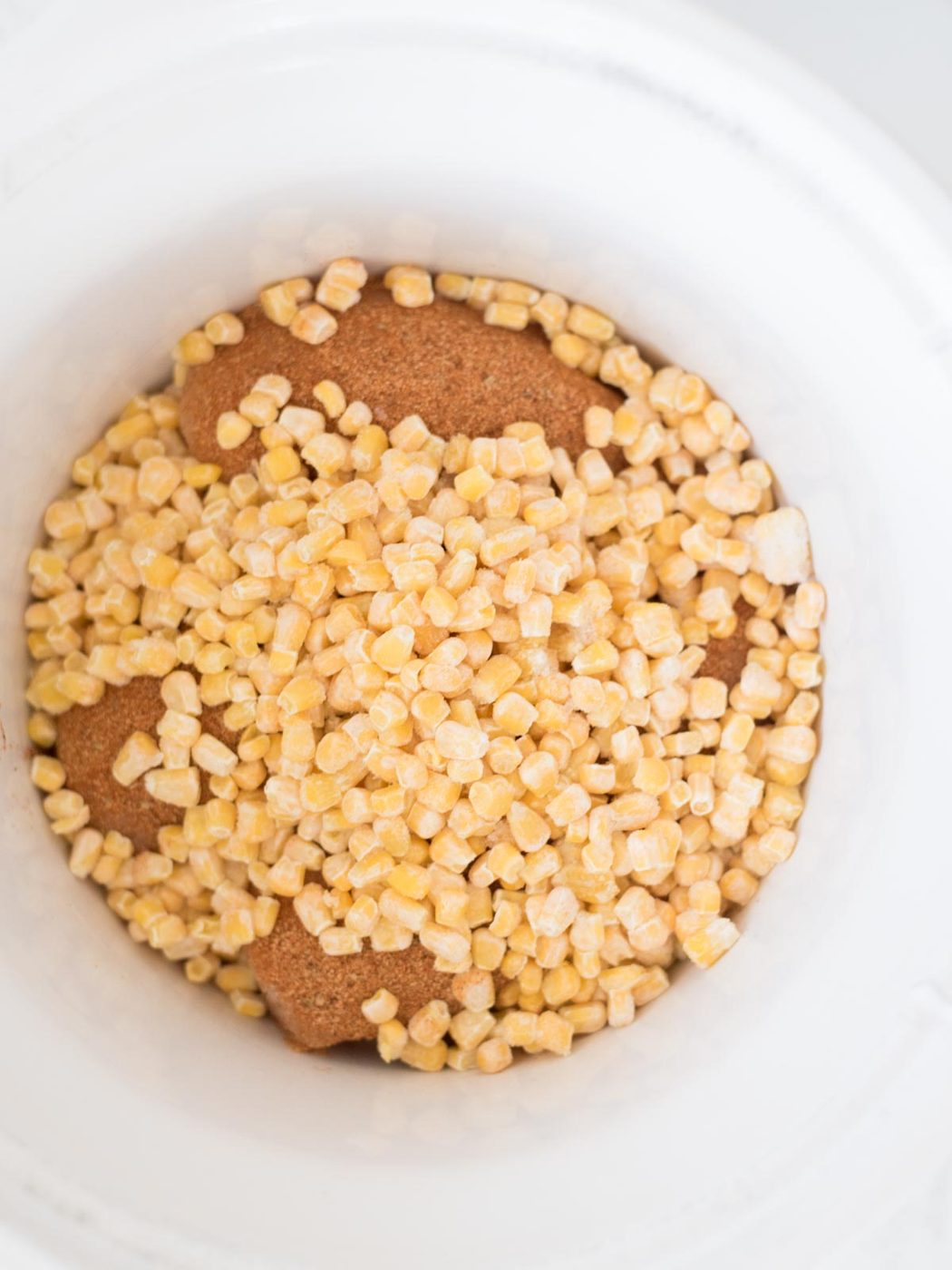 corn added to the crockpot