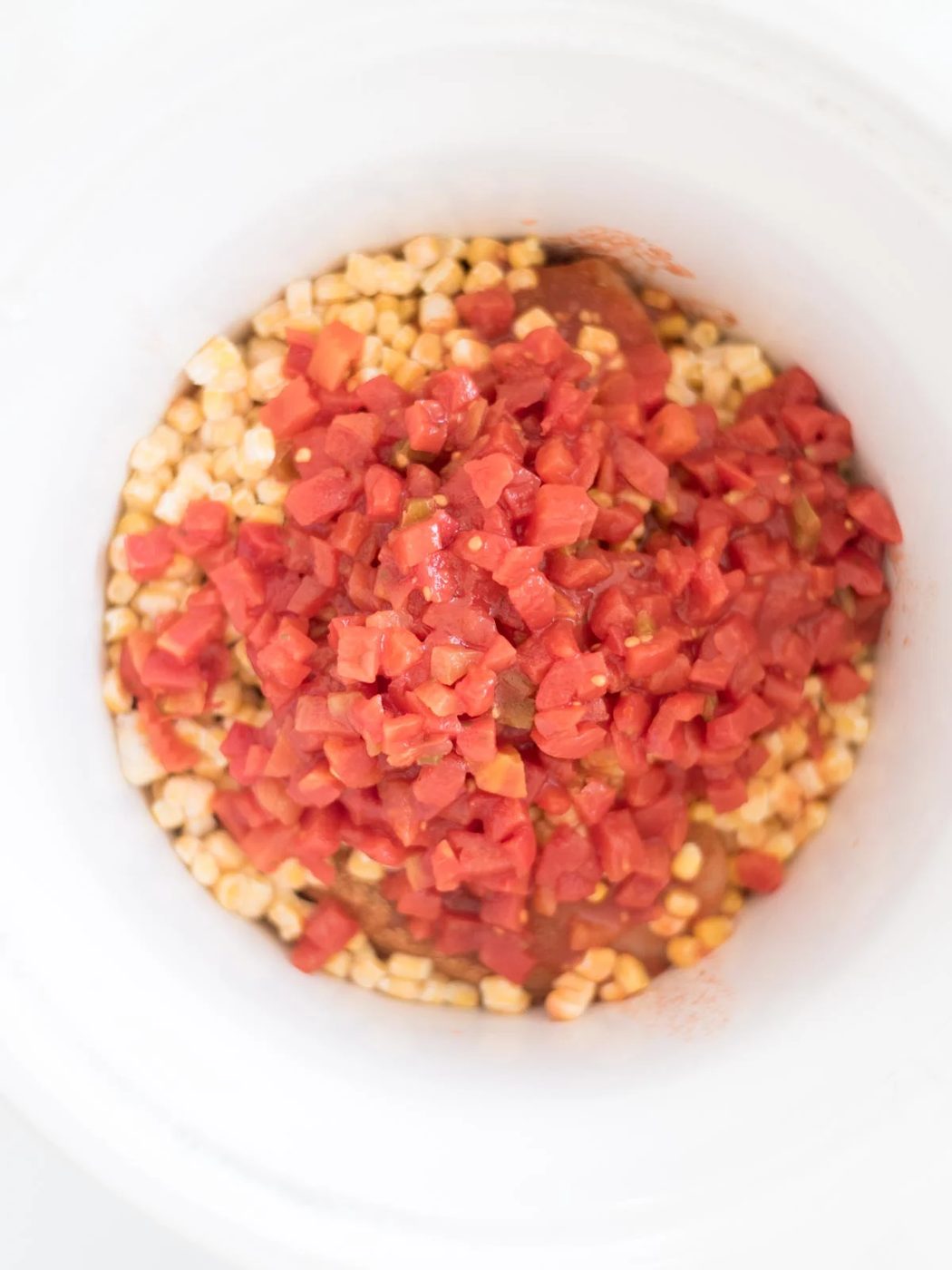 salsa added to the crockpot