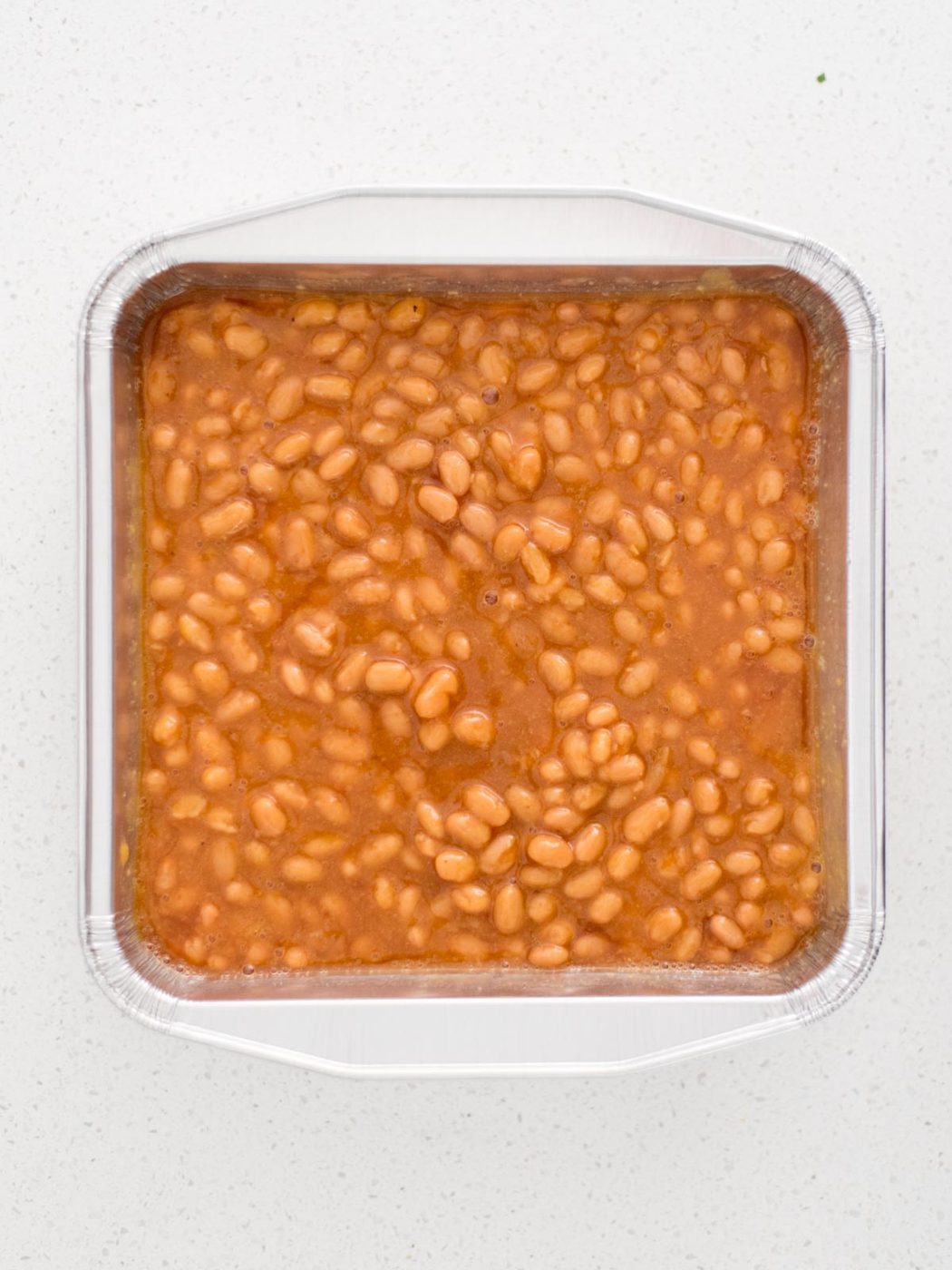 smoked baked beans before putting them on the pellet smoker