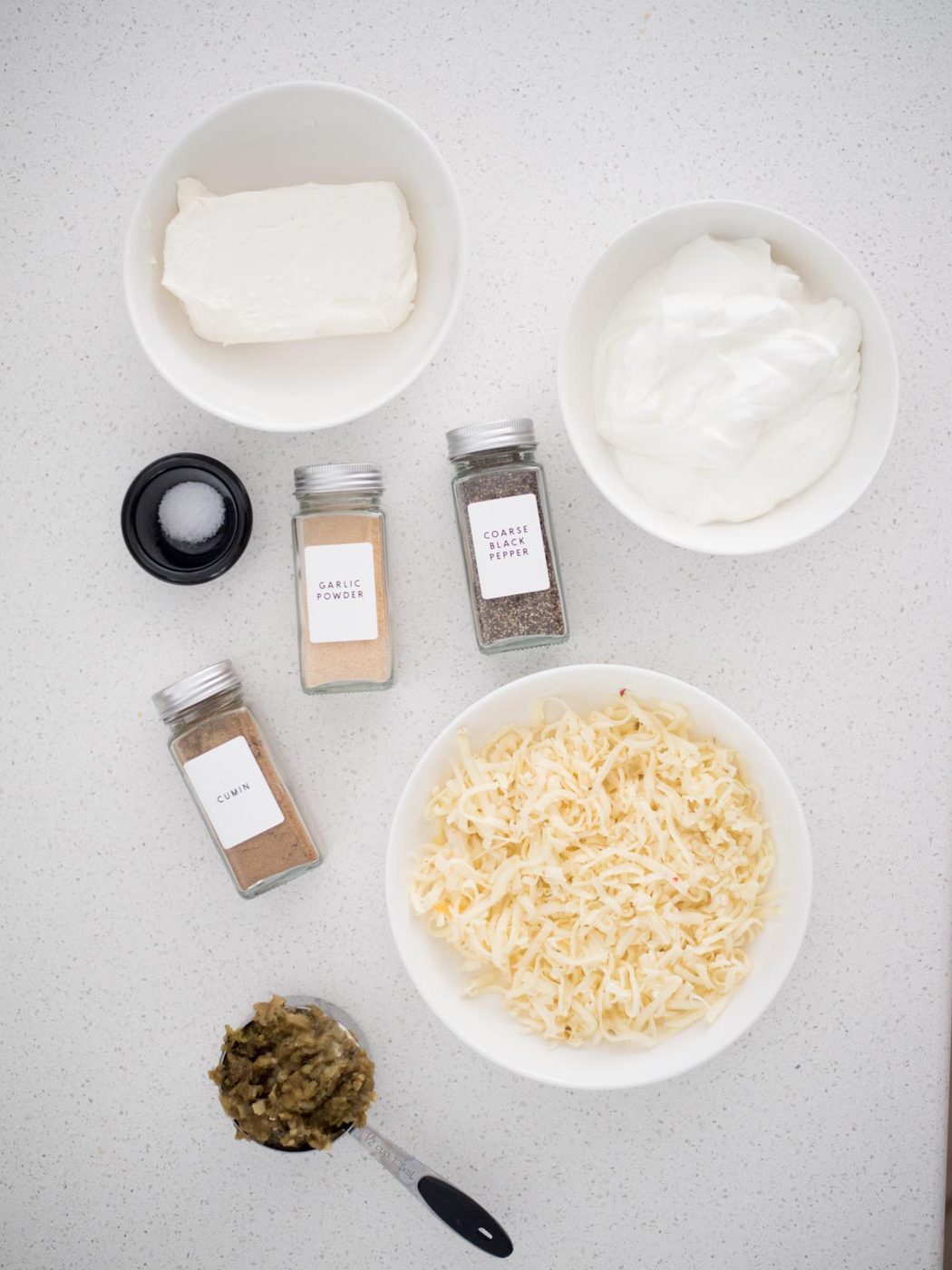 Ingredients needed to make Smoked Queso Blanco.
