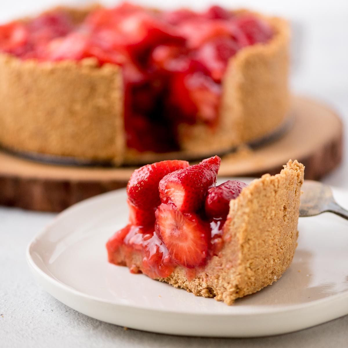 From-scratch Graham Cracker Crust Strawberry Pie