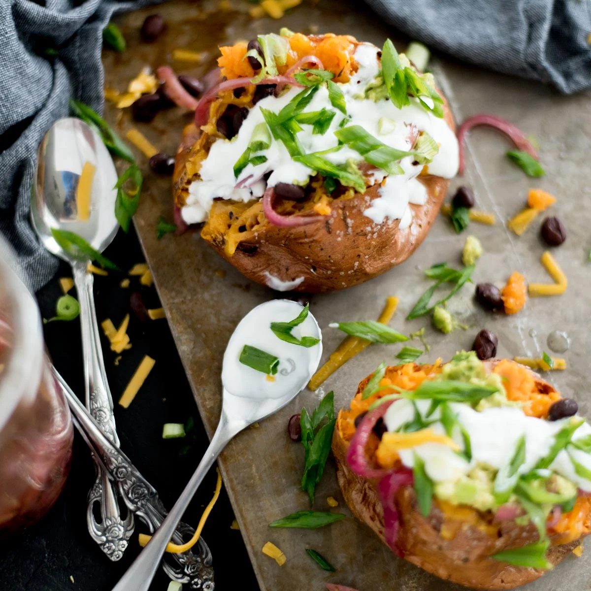 From-scratch Vegetarian Loaded Sweet Potato