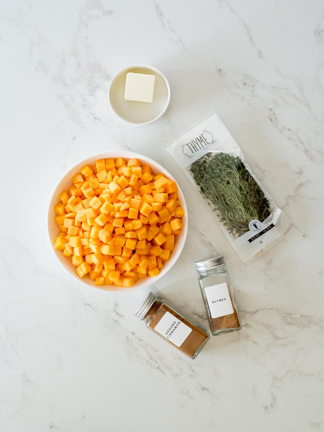 ingredients for sauteed butternut squash