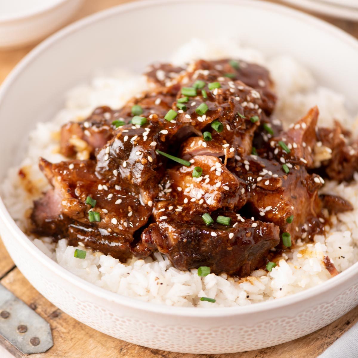Slow Cooker Boneless Beef Ribs and Soy Ginger Sauce
