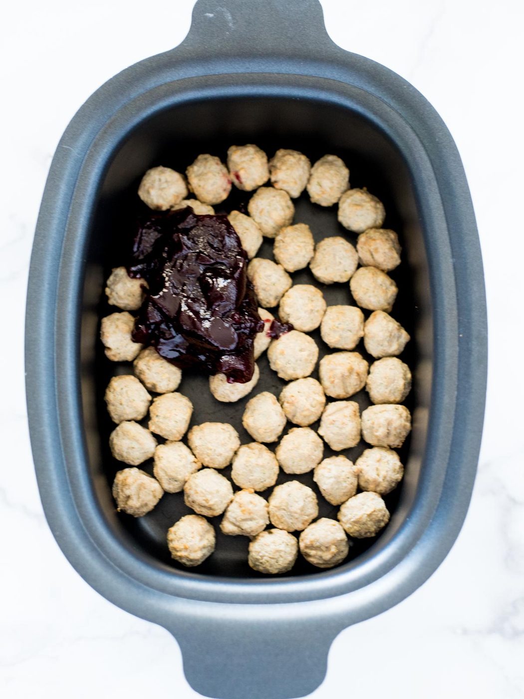 grape jelly on meatballs in crockpot