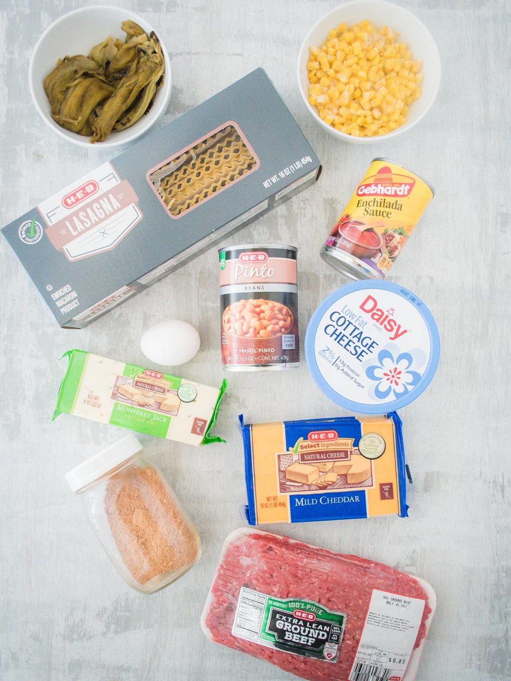ingredients for tex mex lasagna