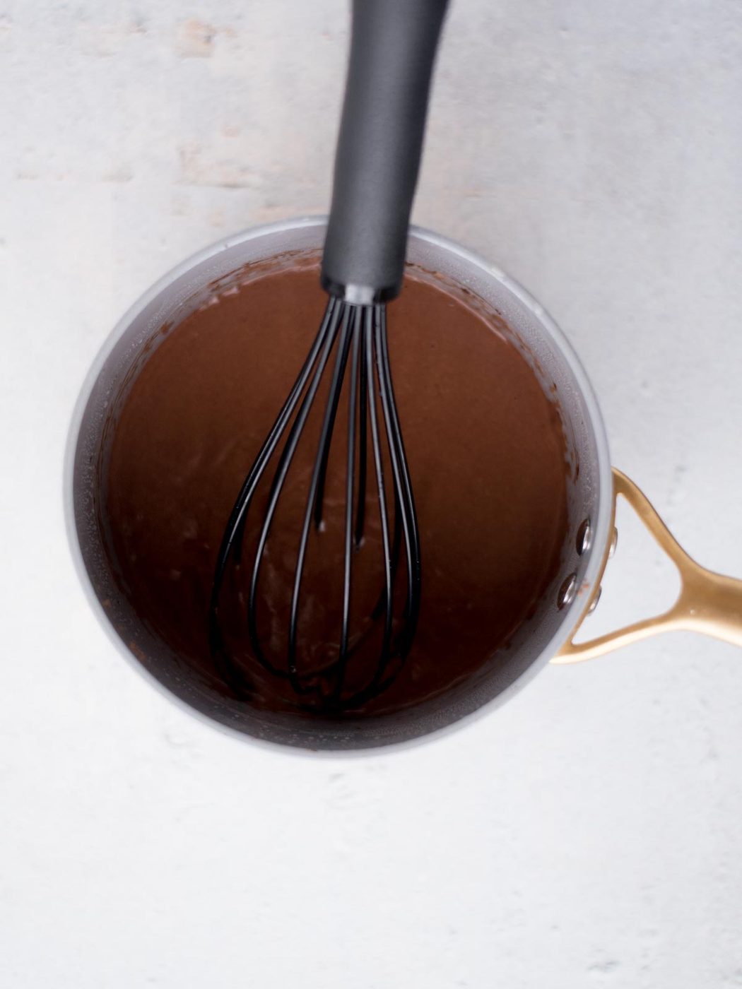 Frosting for Texas sheet cake in a saucepan