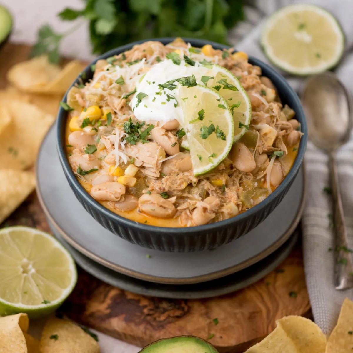 White Chicken Chili and Cream Cheese