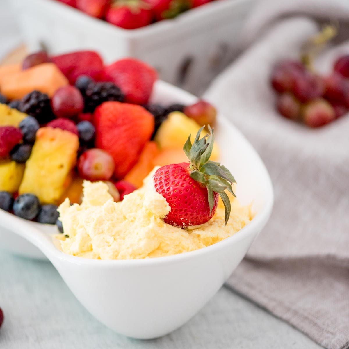From-scratch Yogurt Cream Cheese Fruit Dip
