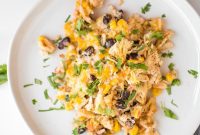 Zesty Tex Mex Chicken Black Bean and Rice Bake