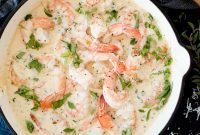 Silken Garlic Cream Shrimp