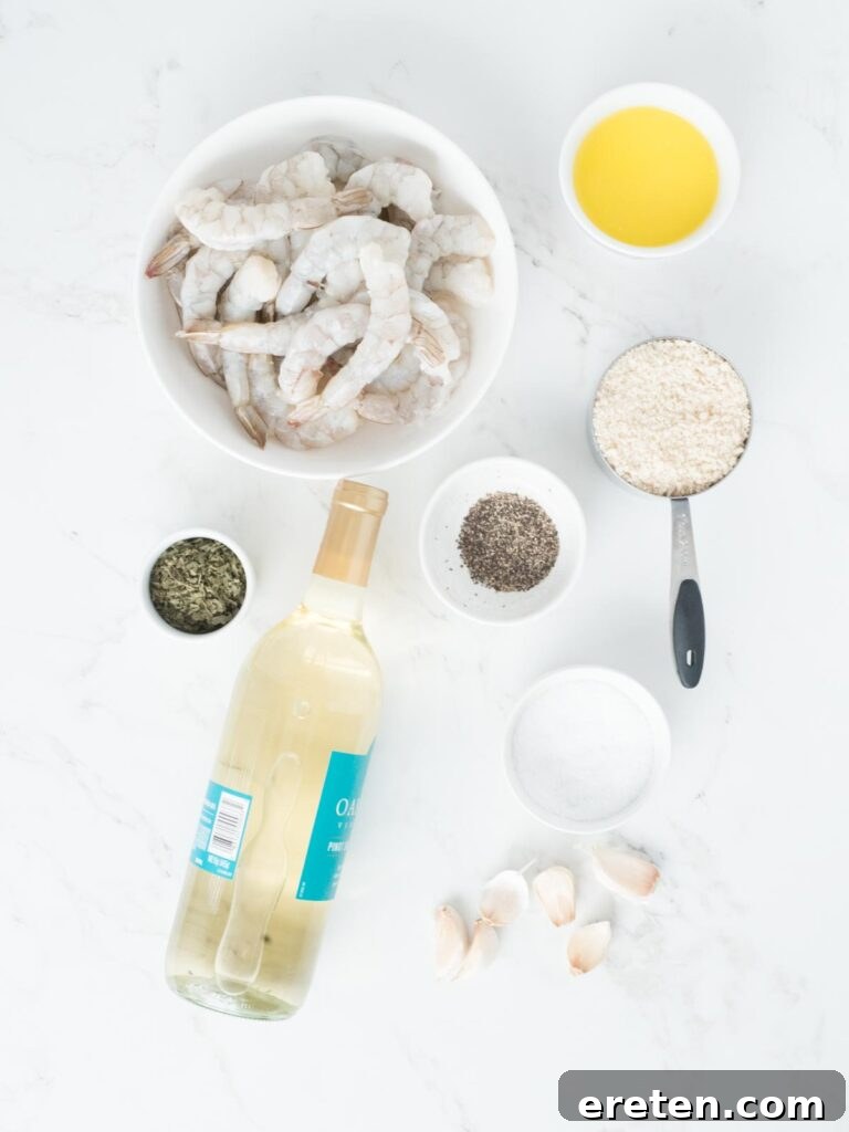 No-Fuss Baked Shrimp Scampi 3 baked shrimp scampi ingredients