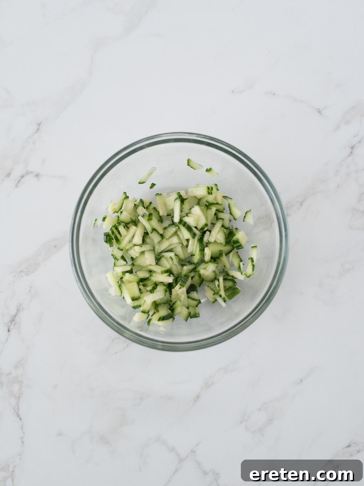 cucumbers with kosher salt in a bowl