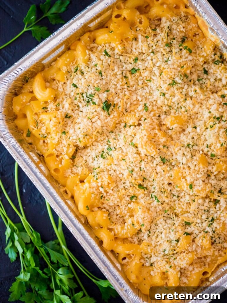 Next-Level Smoked Macaroni 20 smoked mac and cheese in a disposable cake pan