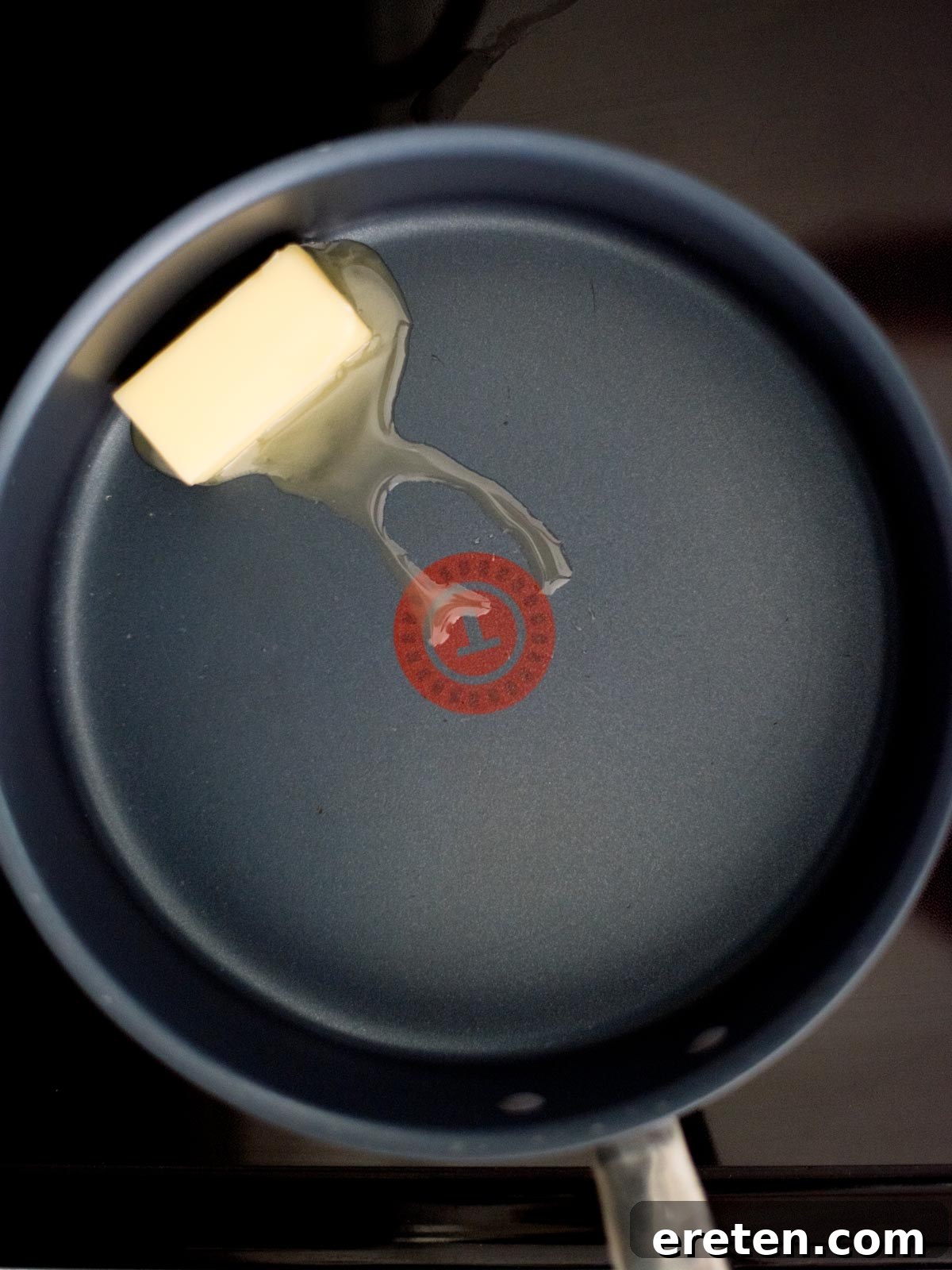Next-Level Smoked Macaroni 4 butter melting in a skillet