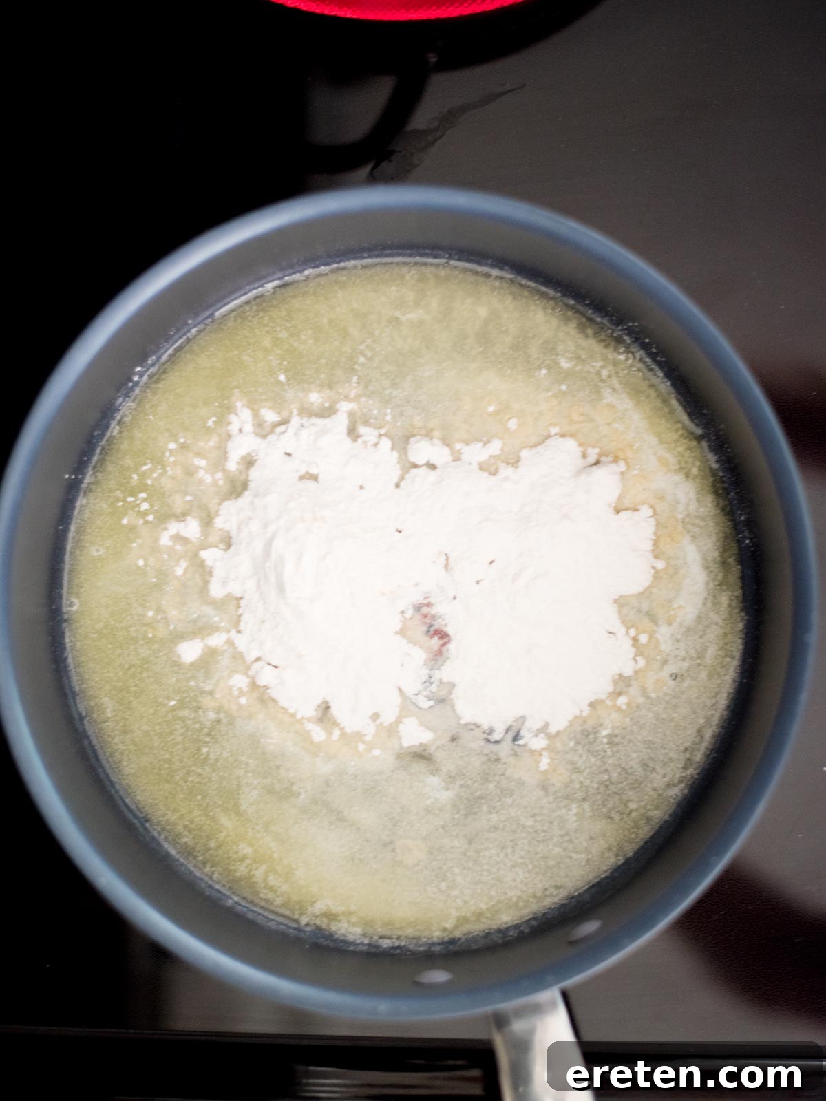 Next-Level Smoked Macaroni 5 flour added to melted butter in a skillet