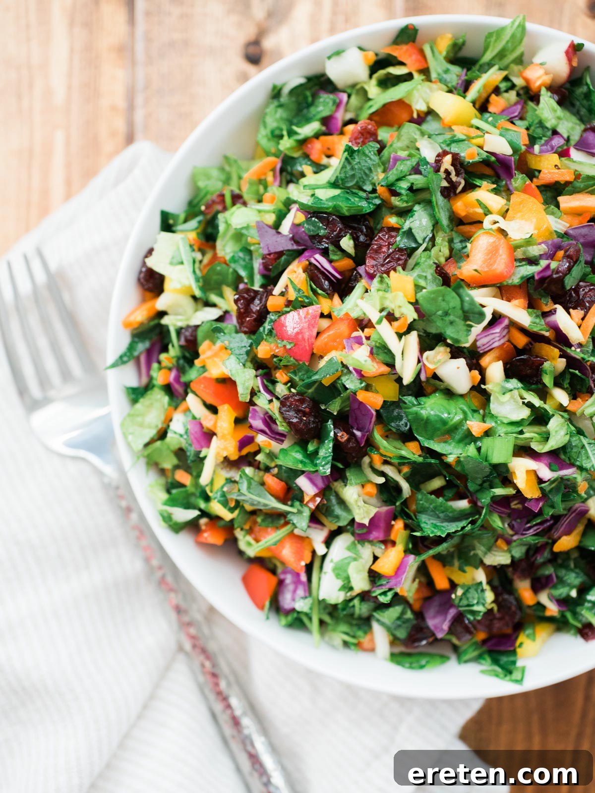 Vibrant Rainbow Chopped Salad with Honey Apple Vinaigrette