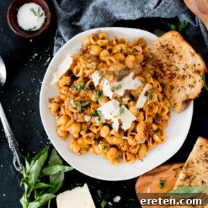 Homemade Instant Pot Cheeseburger Mac 11 Instant Pot Ground Beef and Pasta with basil and shaved parmesan