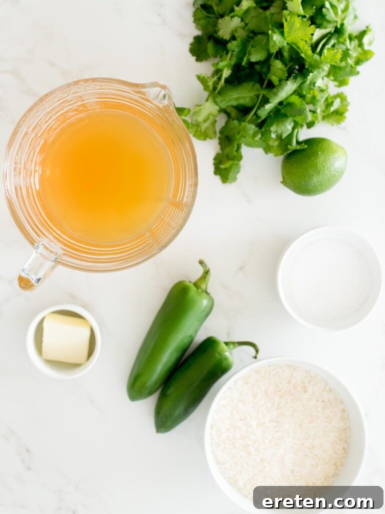ingredients to make chili lime rice