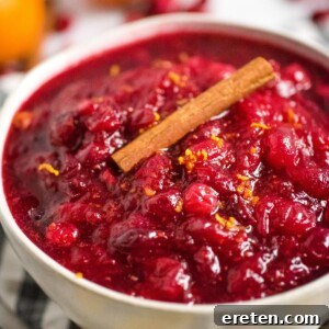 Vibrant Instant Pot Cranberry Orange Sauce 7 bowl full of cranberry sauce
