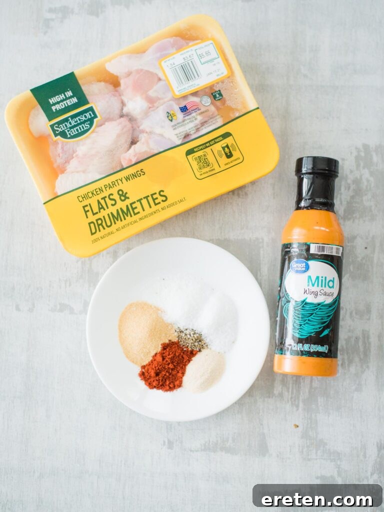 Crispy Air Fryer Dry Rub Wings 3 ingredients to make crispy chicken wings in the air fryer