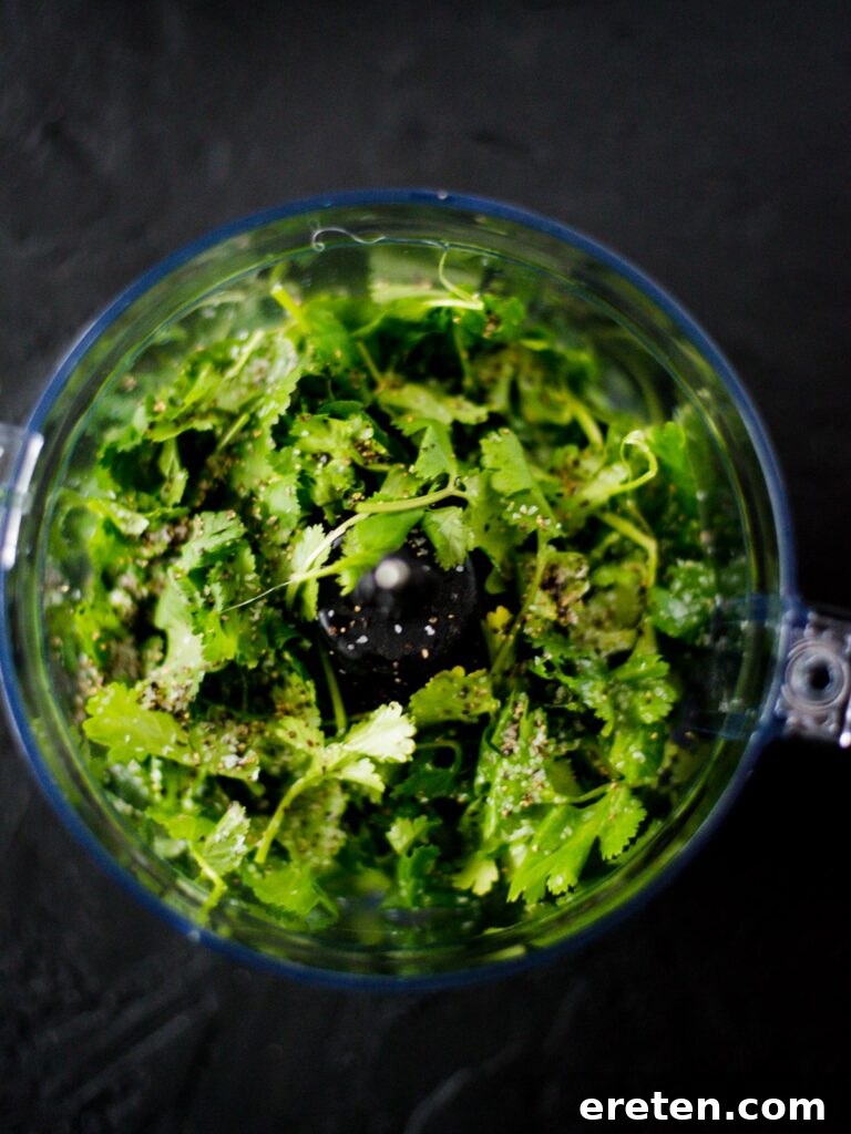 ingredients in food processor before blending