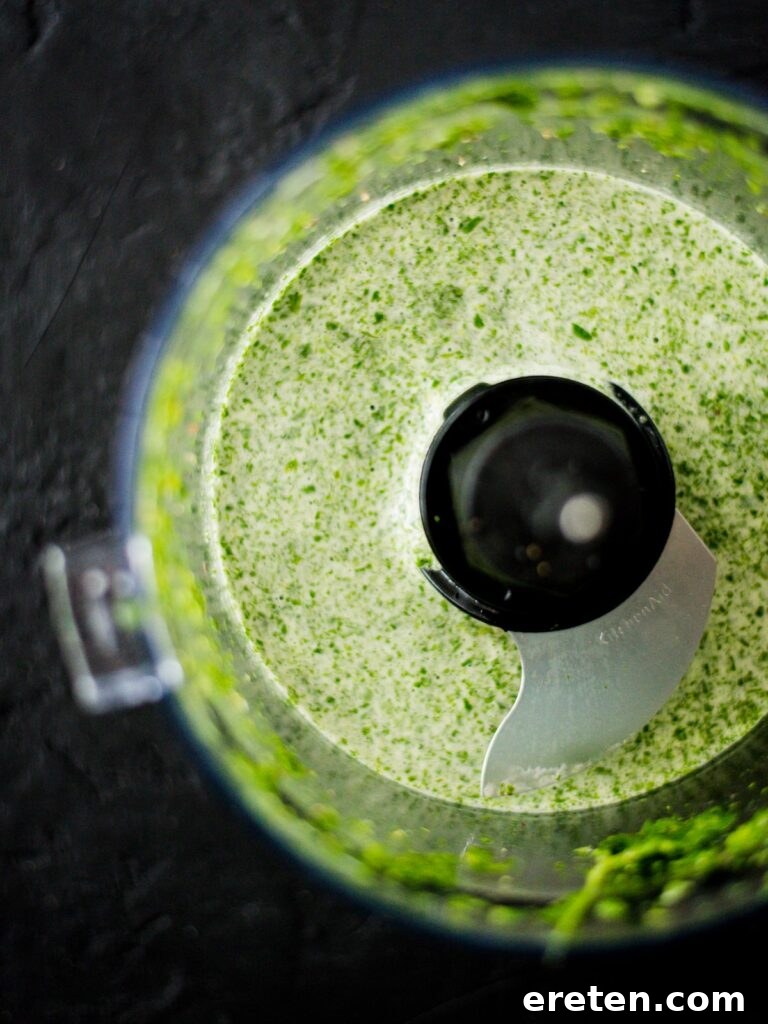 cilantro lime mix blended smooth in food processor